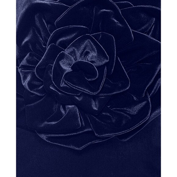 Betsy & Adam Navy Velvet Rosette Sheath Dress NWT 4 Adjustable Straps Formal - Picture 3 of 5